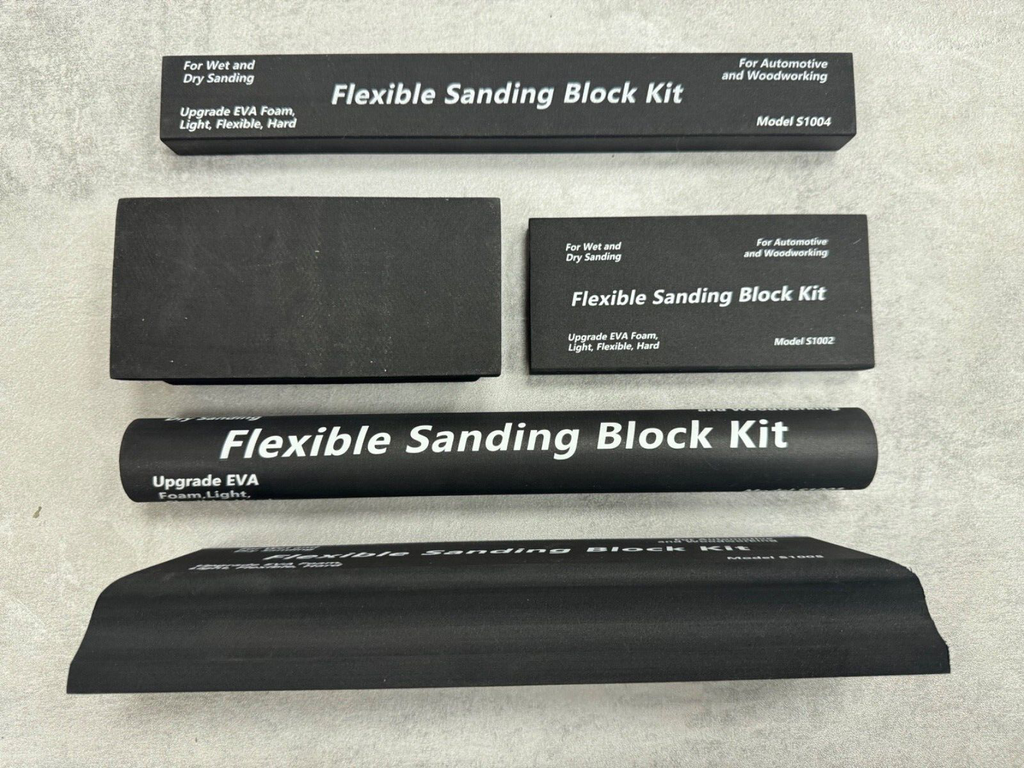 Automotive Sanding Block Kit Heavy Duty Flexible 5 Piece Contour Flat Sand