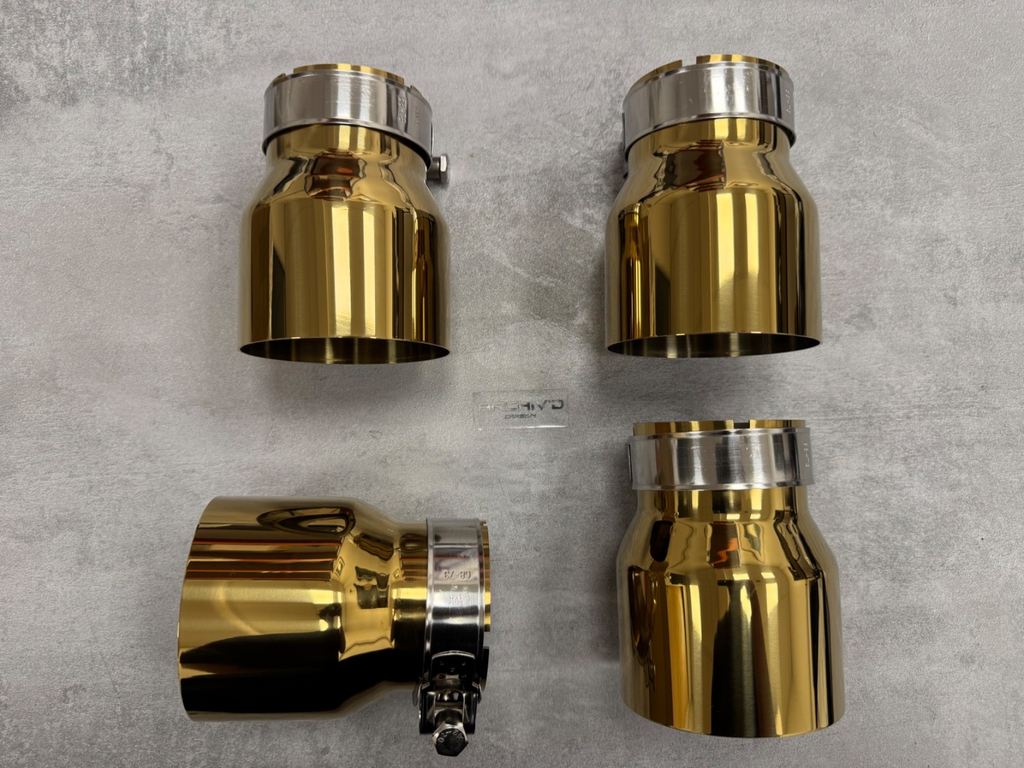 Stainless Steel Gold Chrome Exhaust Tips For BMW M2 M3 M4 M5 F87 F80 F82 70MM