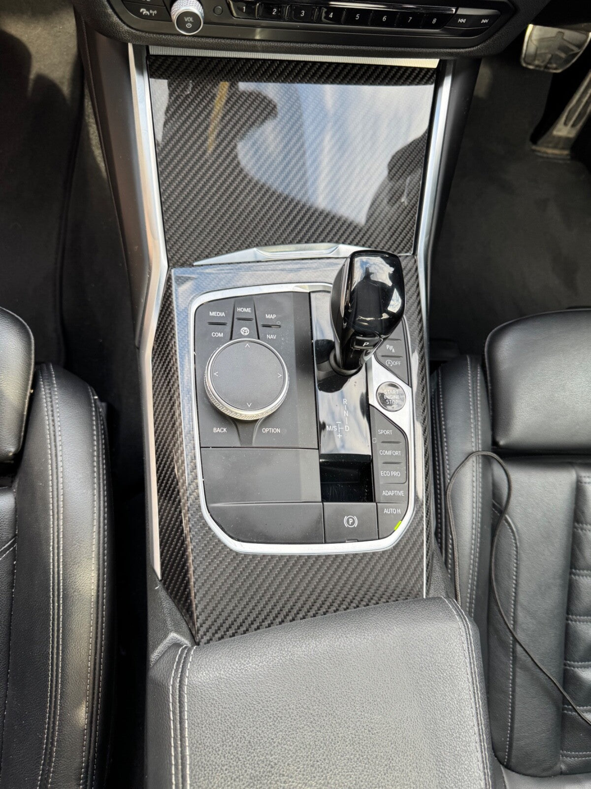 Carbon Fibre Interior Console Gear Trim BMW G20 G21 G22 330i M340i M440i LHD