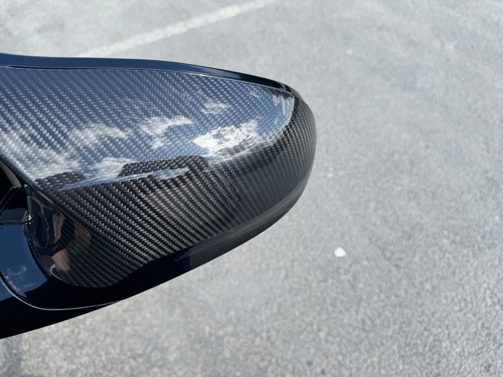 Real Dry Carbon Fibre Wing Mirror Caps Cover BMW F80 M3 F82 F83 M4 F87 M2 RHD