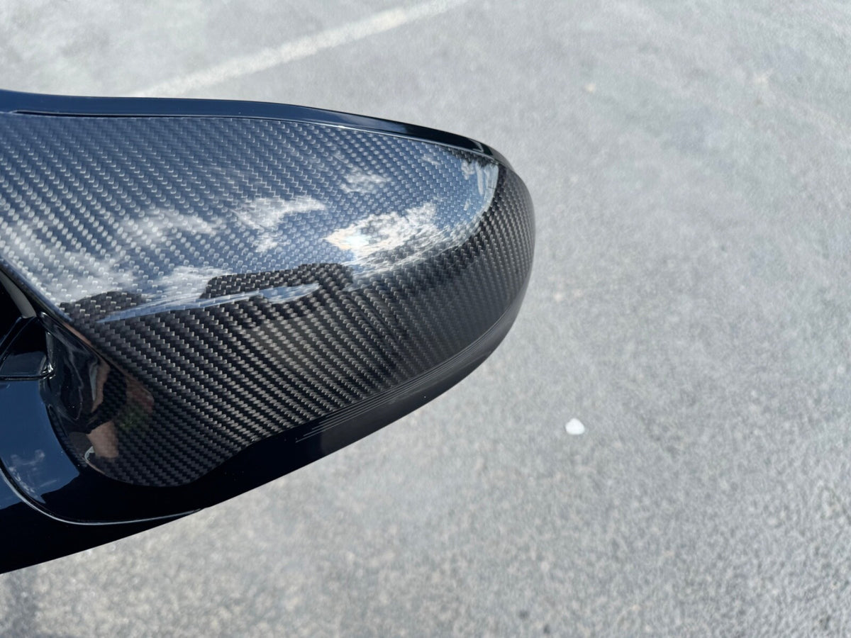 Real Dry Carbon Fibre Wing Mirror Caps Cover BMW F80 M3 F82 F83 M4 F87 M2 RHD