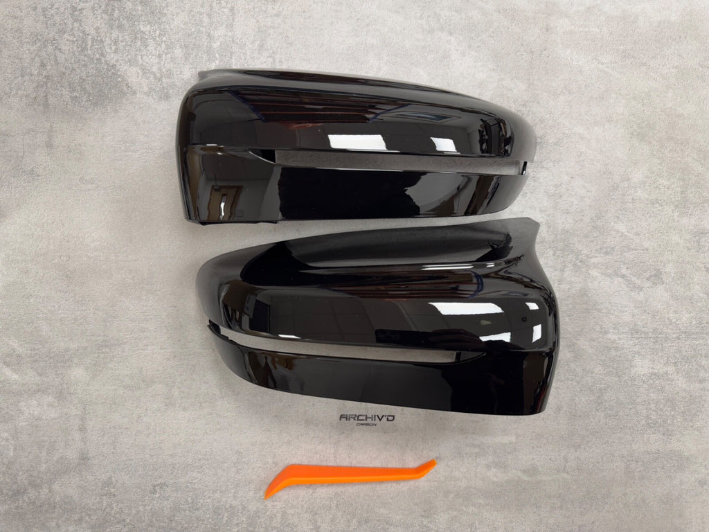 GLOSS BLACK WING MIRROR CAP REPLACEMENT COVER FOR BMW G20 G30 M STYLE 2017+ RHD