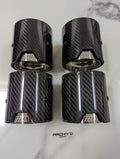 Carbon Fibre Exhaust Tips Chrome BMW M2 M3 M4 M5 F87 F80 F82 F10