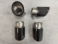 BMW G90 M5 Dry Carbon Fibre Gloss Brushed Steel Exhaust Tips Set