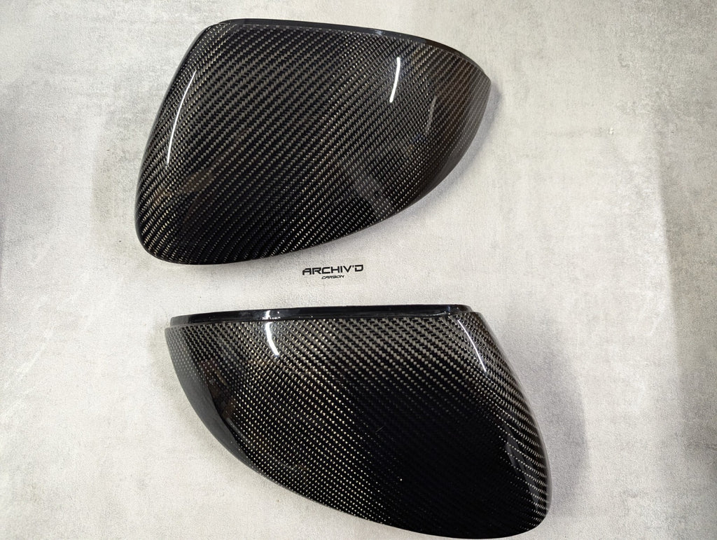 VW MK8 ID3 Real Carbon Fibre Side Wing Mirror Cover Caps Replacement 2020+