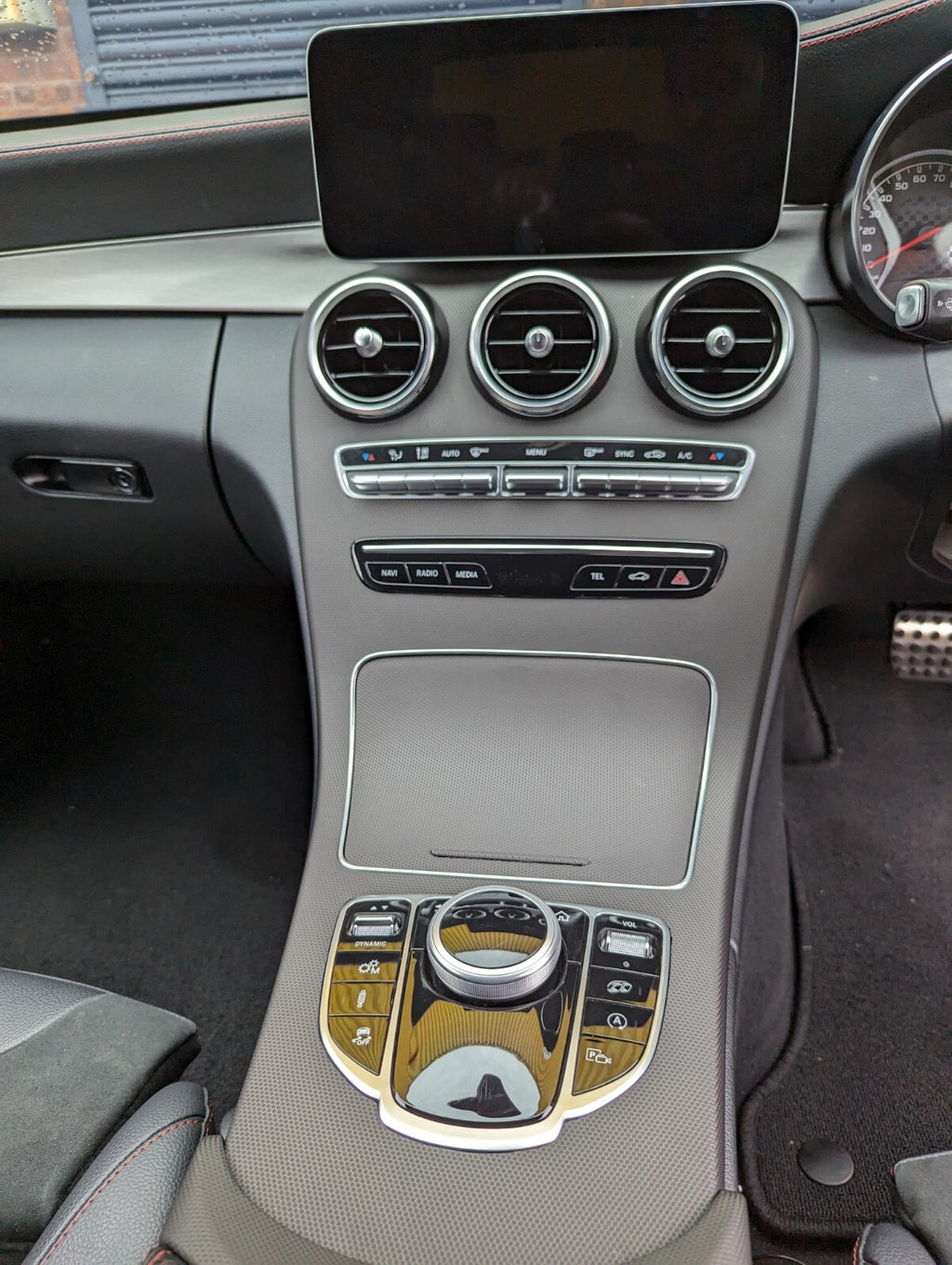 Mercedes-Benz C-Class W205 Center Console Trim Wrapping Service 3M Matrix Black