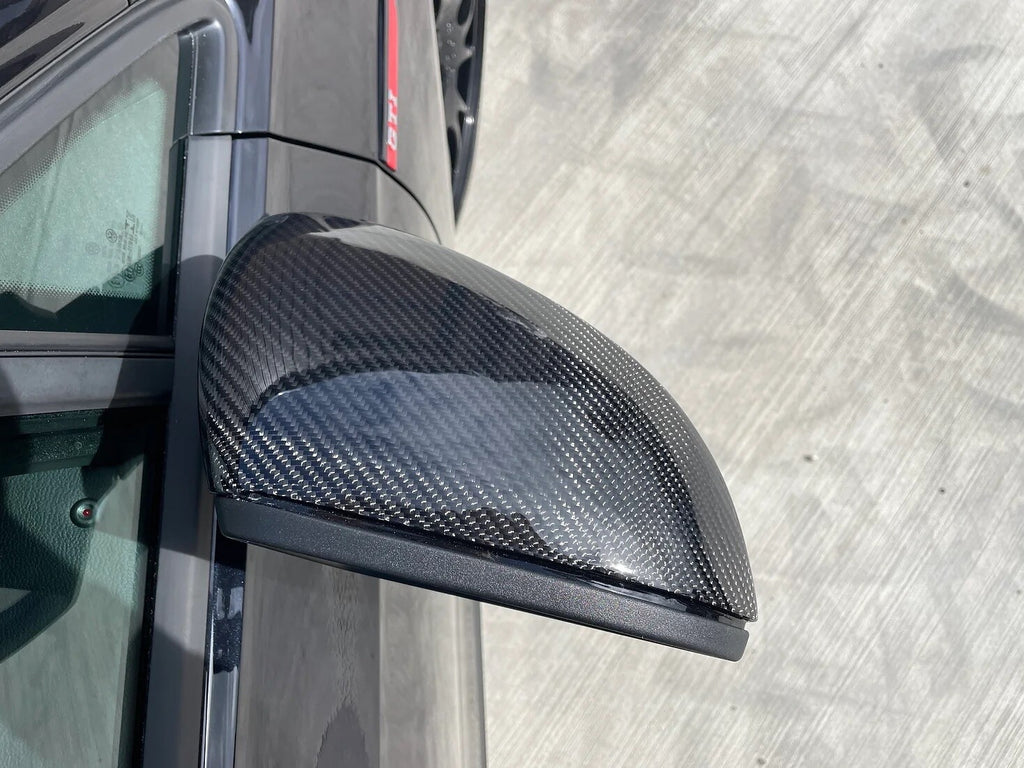 VW MK8 ID3 Real Carbon Fibre Side Wing Mirror Cover Caps Replacement 2020+