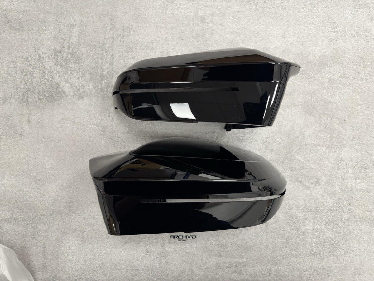 BMW i5 7 Series Gloss Black Wing Mirror Cover Caps G60 G61 G70 G90 M5 RHD 2023 +