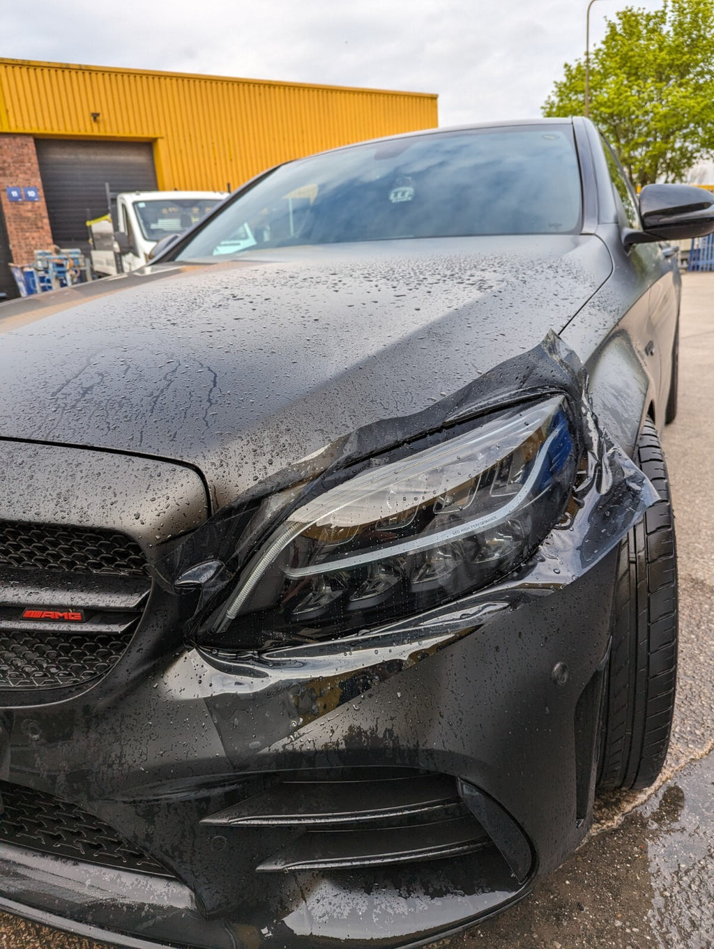 Premium Light Grey Smoke Tinted Headlight PPF Film TPU Self-Healing Gloss