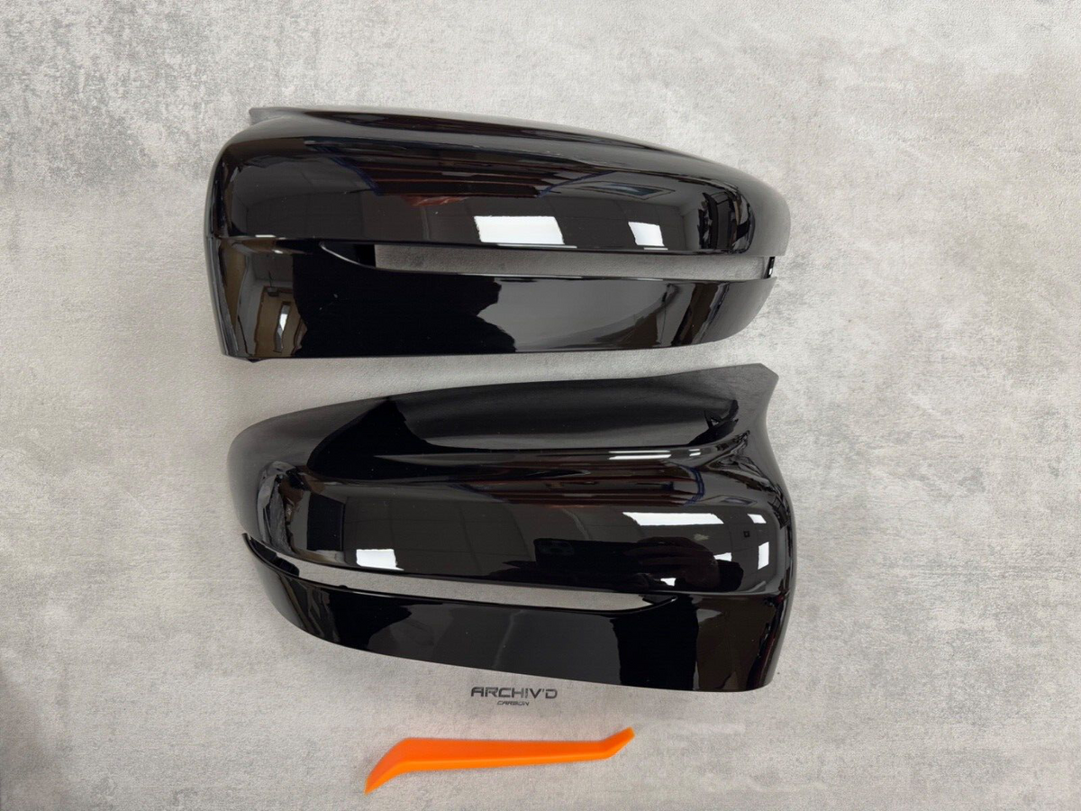 GLOSS BLACK WING MIRROR CAP REPLACEMENT COVER FOR BMW G20 G30 M STYLE 2017+ RHD