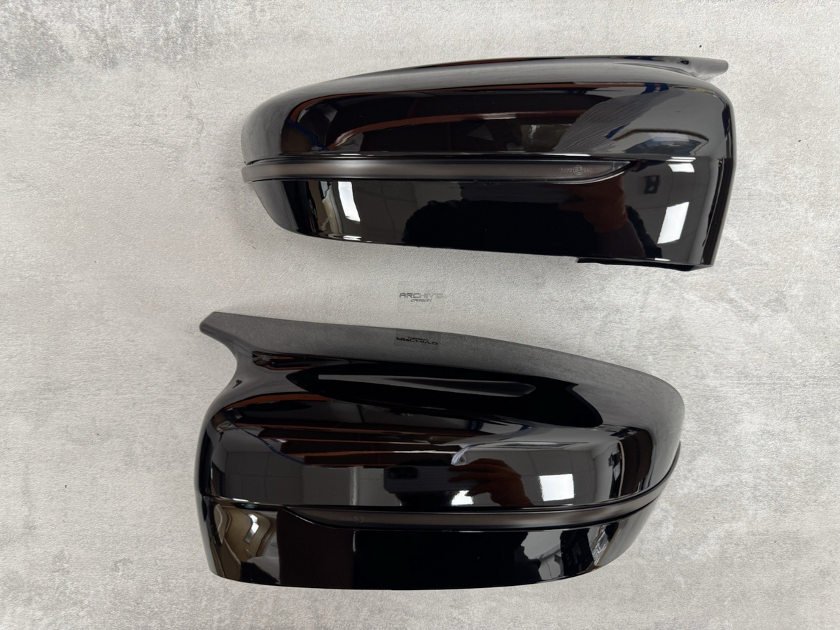 BMW G20 G30 M5 Style Gloss Black Wing Mirror Caps + Tinted Dynamic Indicators