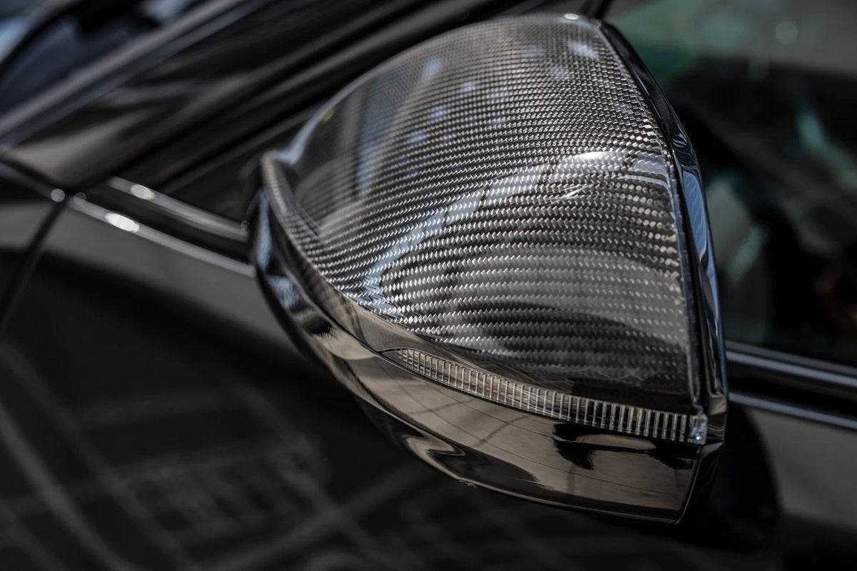 Audi Q8 RSQ8 Pre-Preg Dry Carbon Fibre Gloss Wing Mirror Cover Caps 2019+