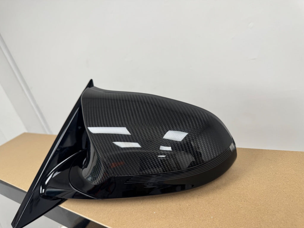 Real Dry Carbon Fibre Wing Mirror Caps Cover BMW F80 M3 F82 F83 M4 F87 M2 RHD