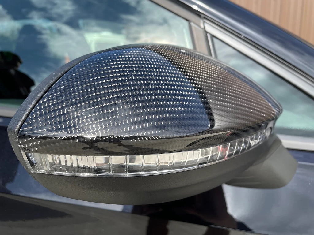 VW MK8 ID3 Real Carbon Fibre Side Wing Mirror Cover Caps Replacement 2020+