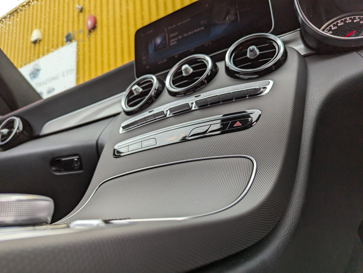 Mercedes-Benz C-Class W205 Center Console Trim Wrapping Service 3M Matrix Black