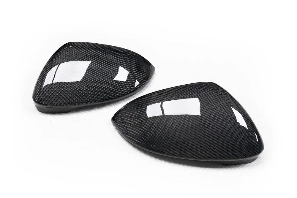 VW MK8 ID3 Real Carbon Fibre Side Wing Mirror Cover Caps Replacement 2020+