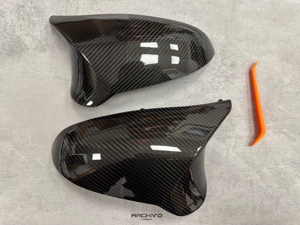 BMW M2 F87 M3 F80 M4 F82 Dry Carbon Fibre Wing Mirror Cover Caps RHD