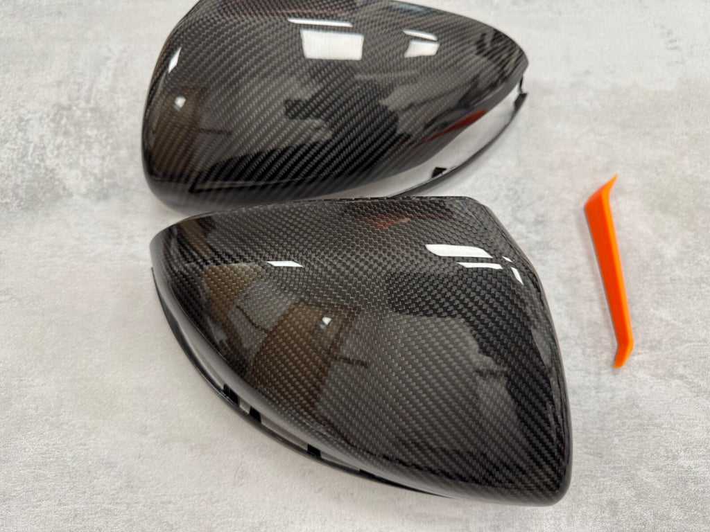 Mercedes Benz Pre-Preg Dry Carbon Fibre Wing Mirror Caps Replacement RHD