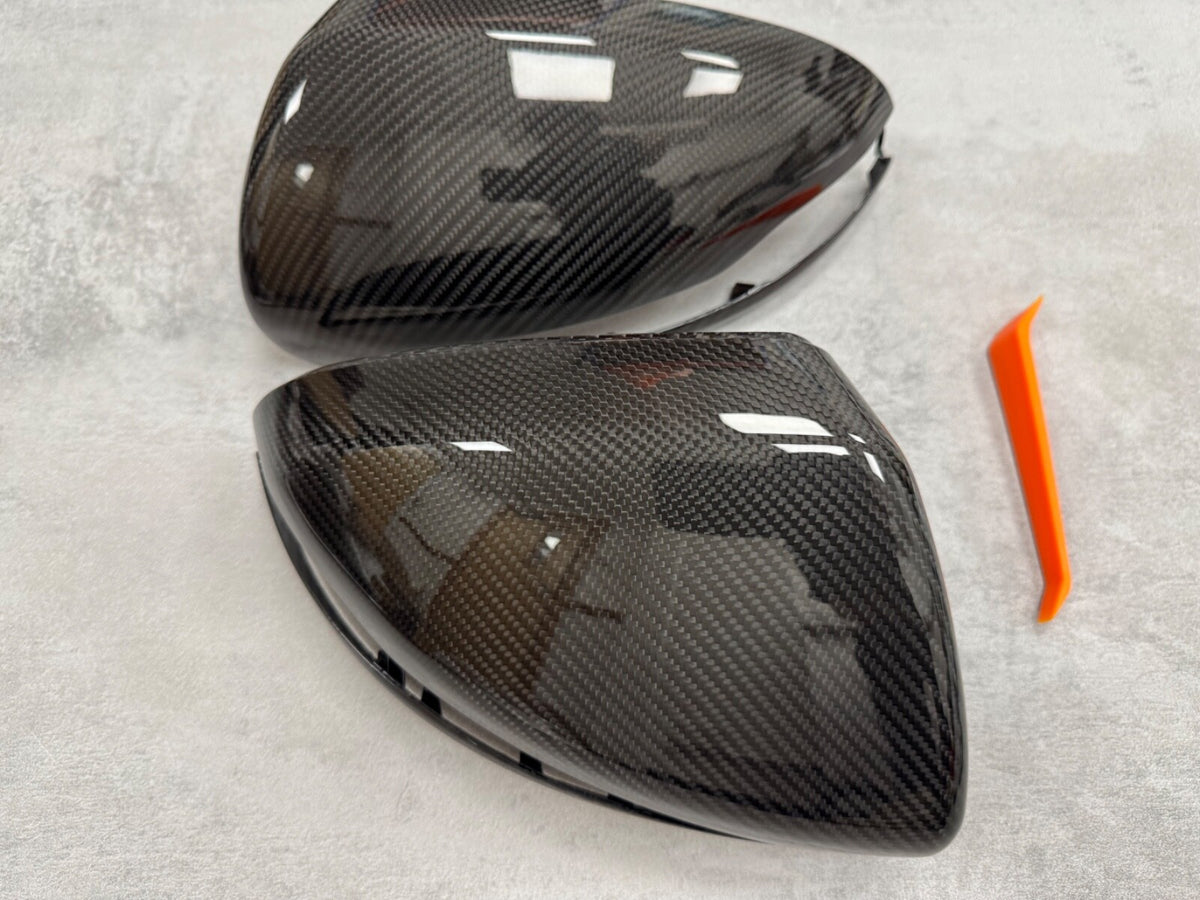 Mercedes Benz Pre-Preg Dry Carbon Fibre Wing Mirror Caps Replacement RHD