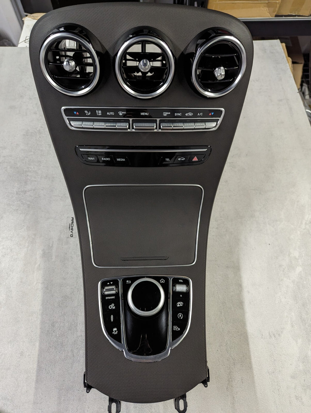 Mercedes-Benz C-Class W205 Center Console Trim Wrapping Service 3M Matrix Black