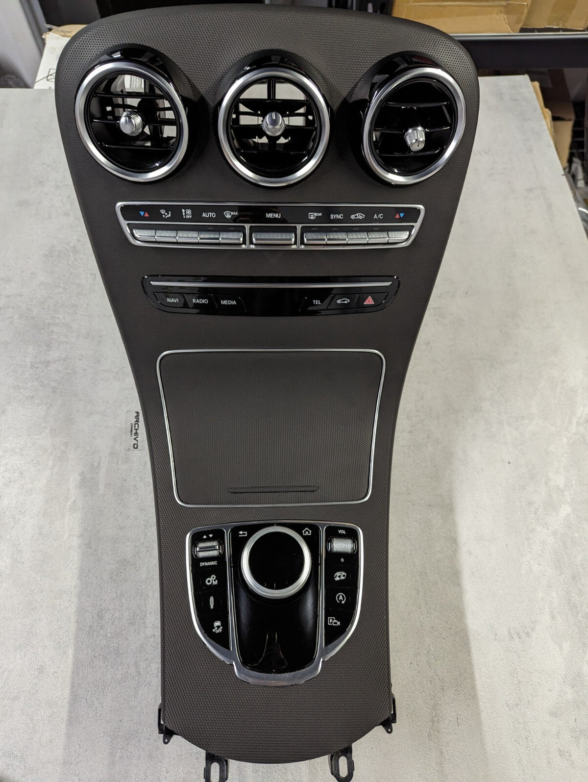 Mercedes-Benz C-Class W205 Center Console Trim Wrapping Service 3M Matrix Black