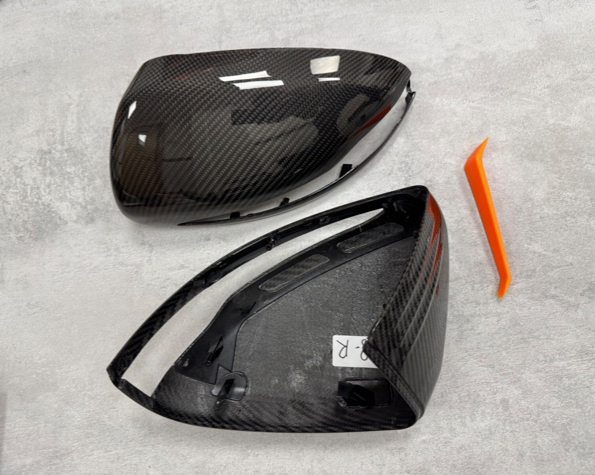 Mercedes Benz Pre-Preg Dry Carbon Fibre Wing Mirror Caps Replacement RHD