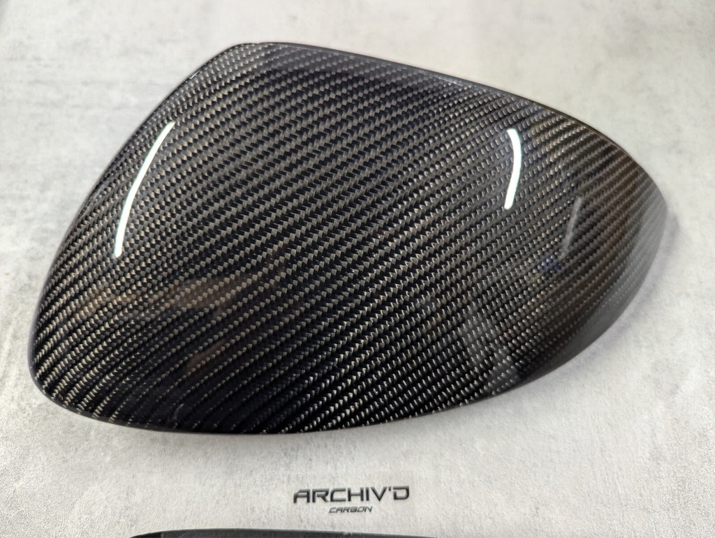 VW MK8 ID3 Real Carbon Fibre Side Wing Mirror Cover Caps Replacement 2020+