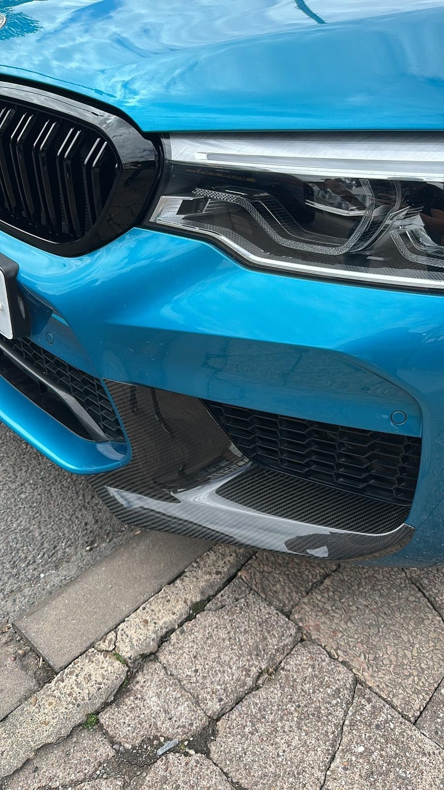 BMW M5 F90 Pre-Preg Dry Carbon Fibre Front Bumper Splitter  Canards 2017+
