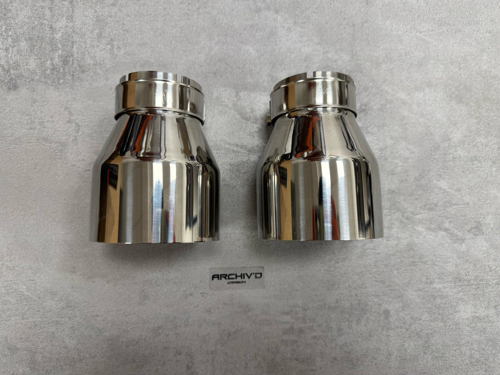 Stainless Steel Chrome Silver Exhaust Tips BMW M135i M140i M235i M240i 340i