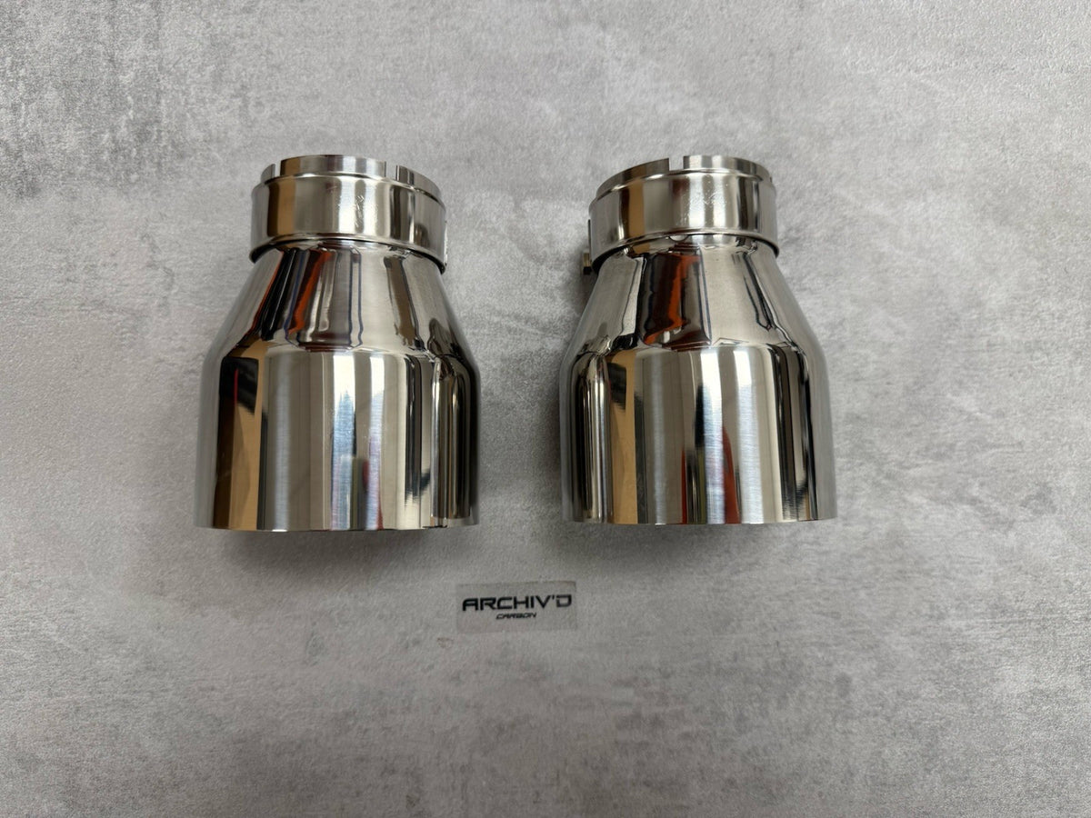 Stainless Steel Chrome Silver Exhaust Tips BMW M135i M140i M235i M240i 340i