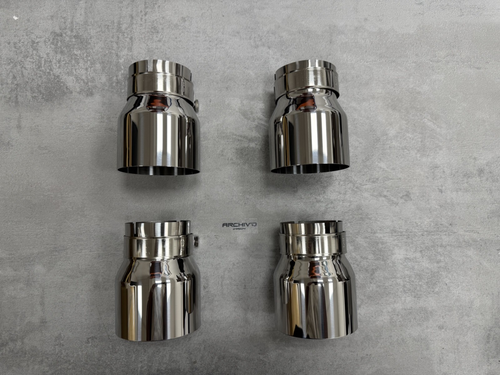 4" Stainless Steel Chrome Exhaust Tips For BMW M2 M3 M4 M5 G87 G80 G82 80MM