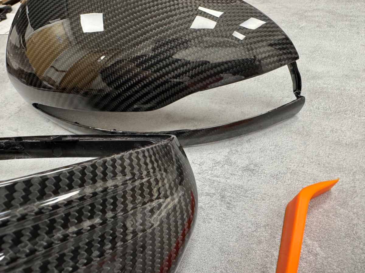 Mercedes Benz Pre Preg Carbon Fibre Mirror Cover Caps W205 C Class RHD