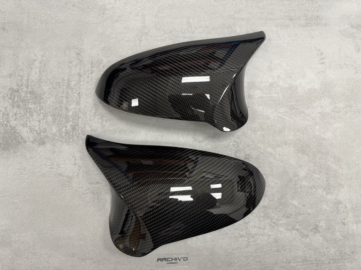 Real Dry Carbon Fibre Wing Mirror Caps Cover BMW F80 M3 F82 F83 M4 F87 M2 RHD