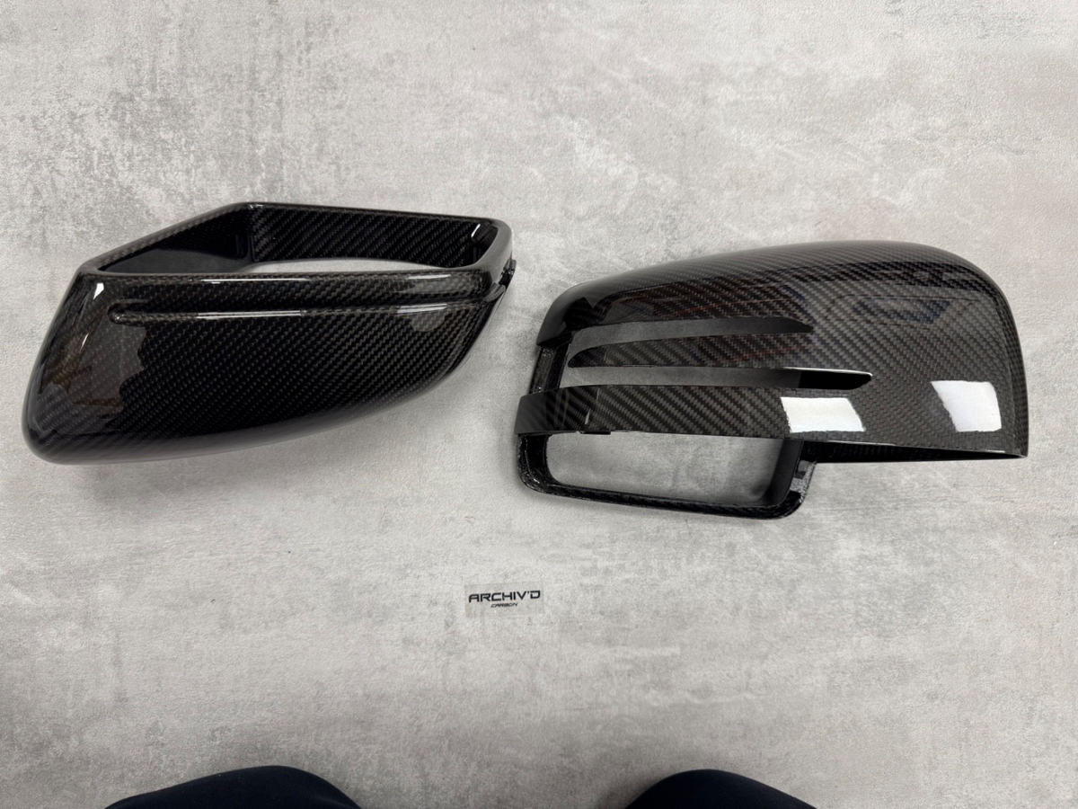 Mercedes G Class Dry Carbon Fibre Gloss Mirror Cover Caps W463 W166 RHD