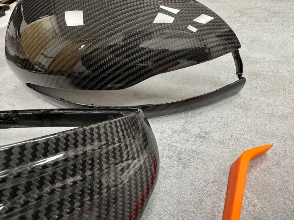 Mercedes Benz Pre-Preg Dry Carbon Fibre Wing Mirror Caps Replacement RHD