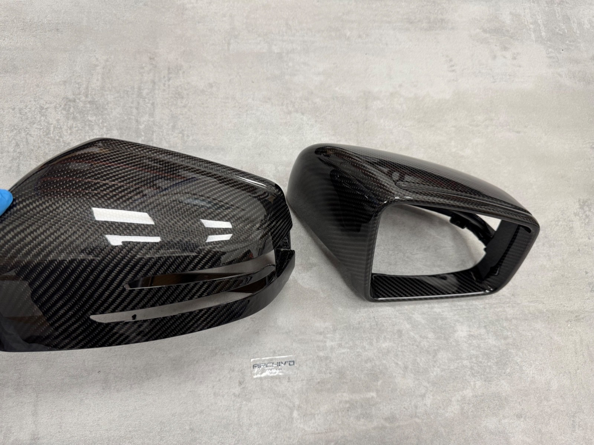 Mercedes G Class Dry Carbon Fibre Gloss Mirror Cover Caps W463 W166 RHD